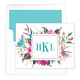 Watercolor Peony Monogram Folded Note Cards Image 3 of 7